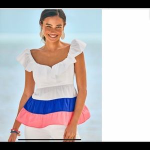 🆕 NWT LillY PULITZER BabydolL RUFFLE EMIE Top Bor